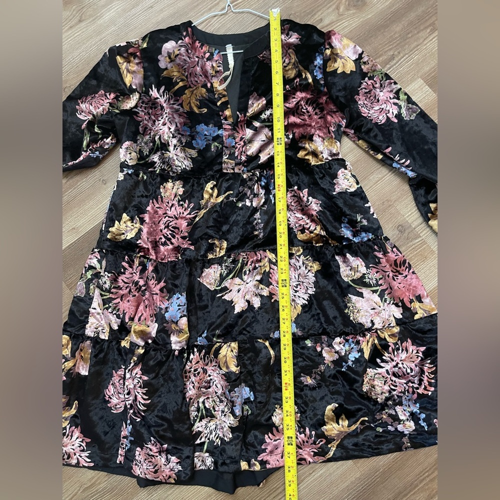 Anthropologie Uncle Frank Floral Velvet Dress 100% Viscose Size M - Picture 9 of 9